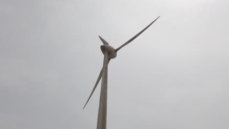 mirando hacia un molino de viento giratorio