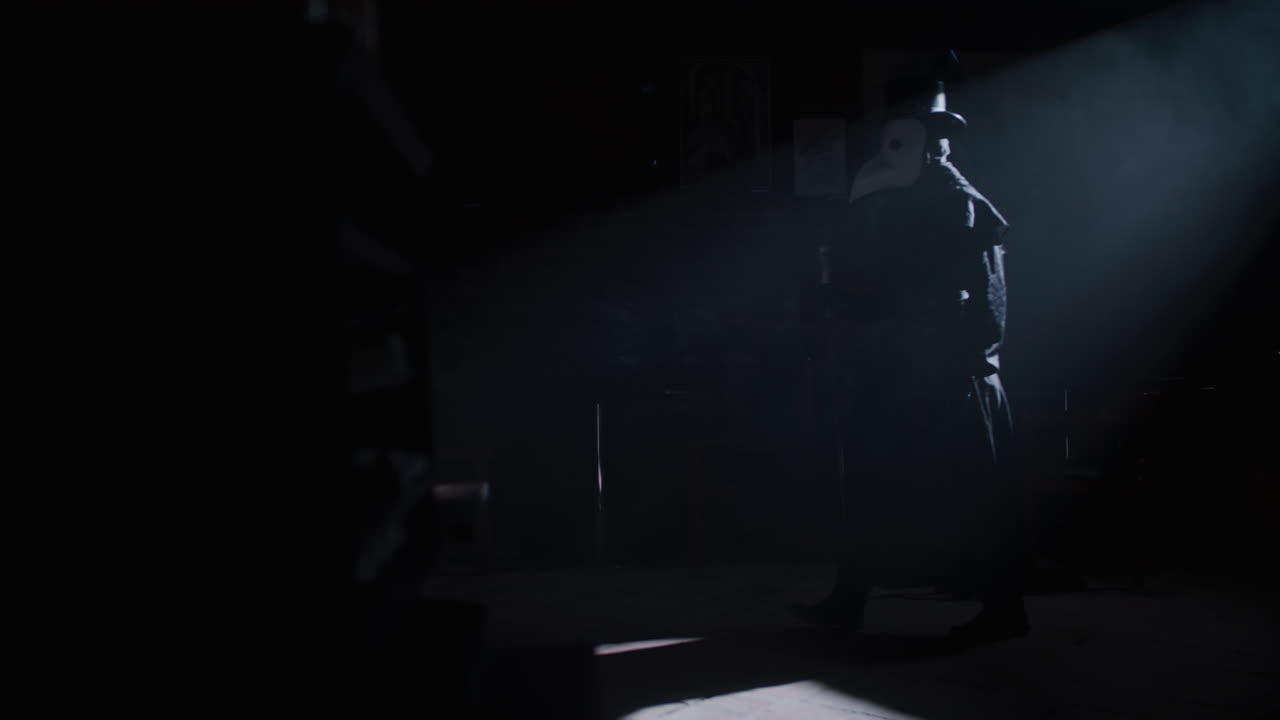 Plague Doctor in a Dark Room