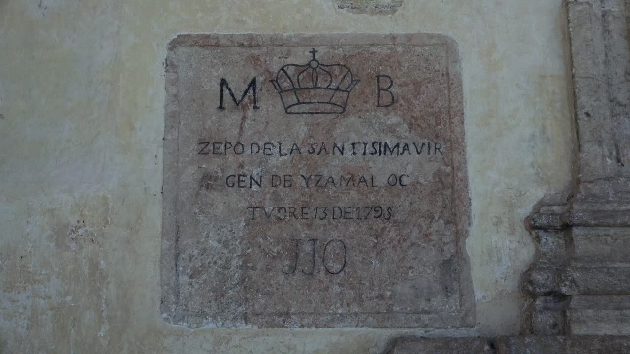 Convento De San Antonio wall inscripci&oacute;n Yucatan Mexico