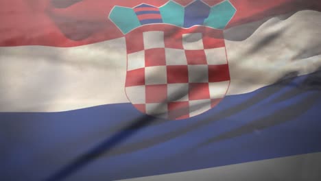 animation of christian cross and flag of croatia