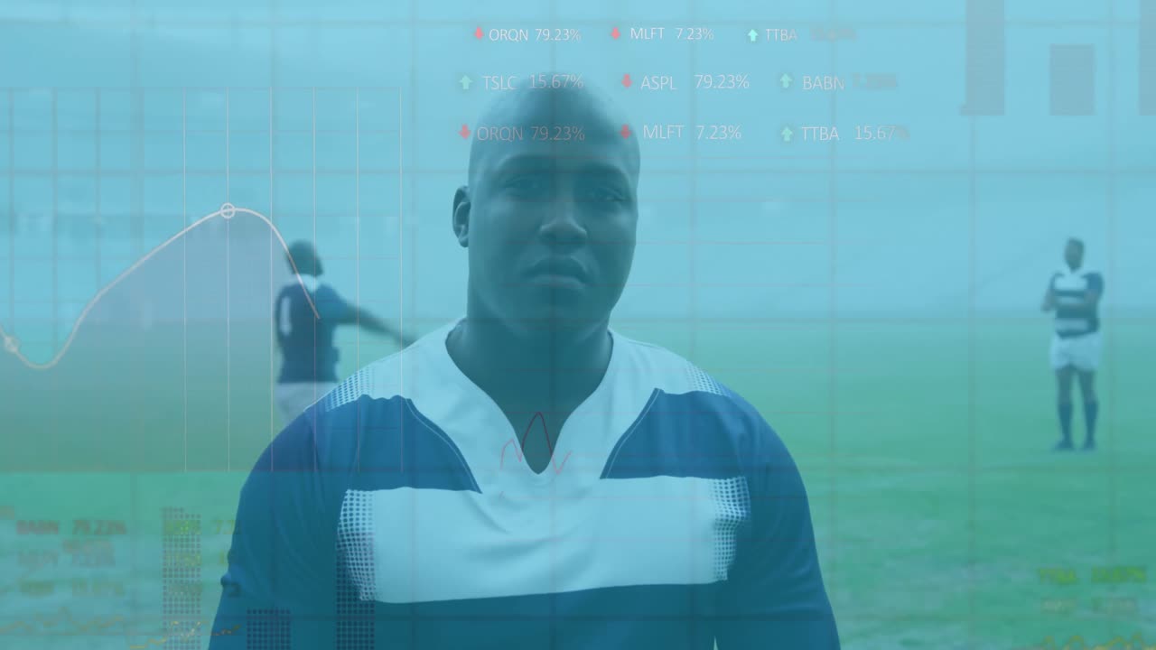 Animation of statistics over rugby players