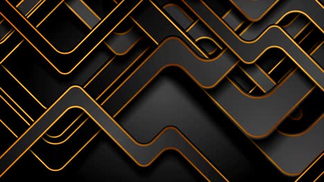 fondo de movimiento geométrico negro con líneas doradas abstractas