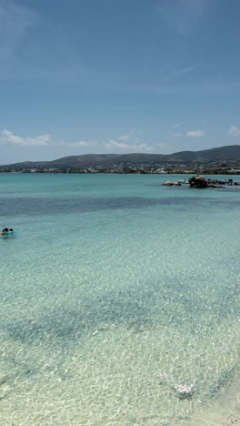 beach-scene-in-paros-island,-greece-in-vertical