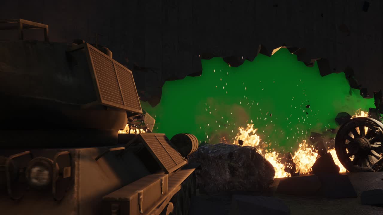 después de la guerra con fondo de pantalla verde 4k