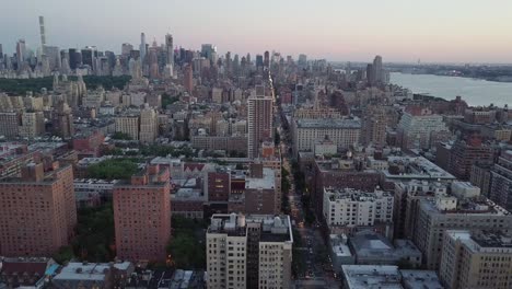 aerial drone footage of manhattan, new york city