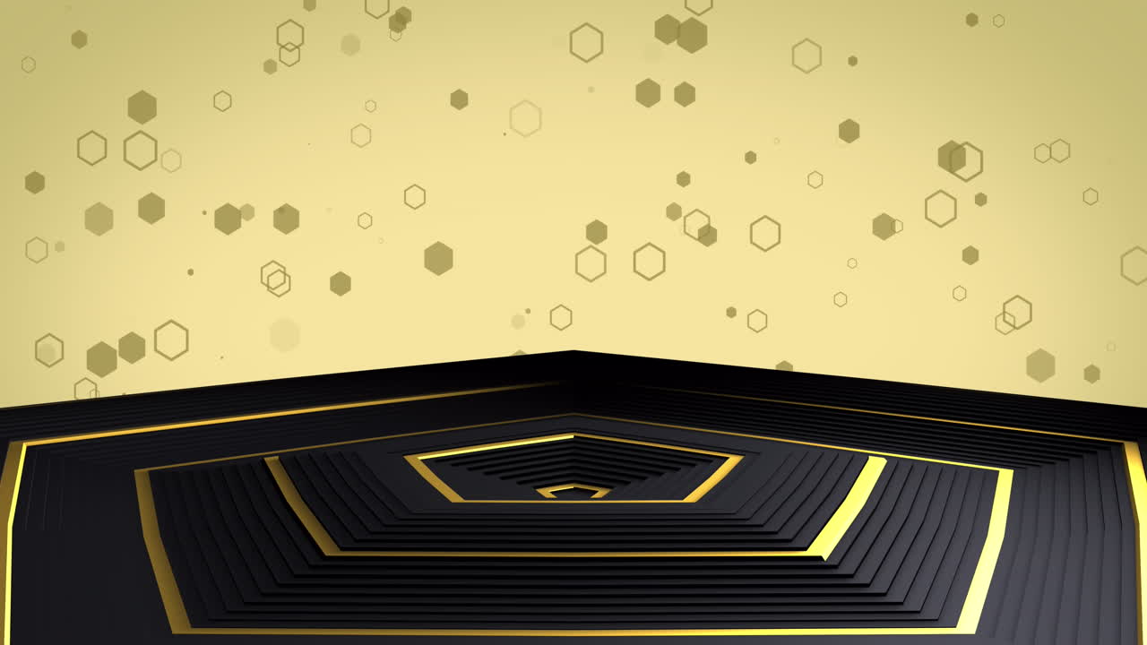 animación de formas y espirales sobre fondo verde