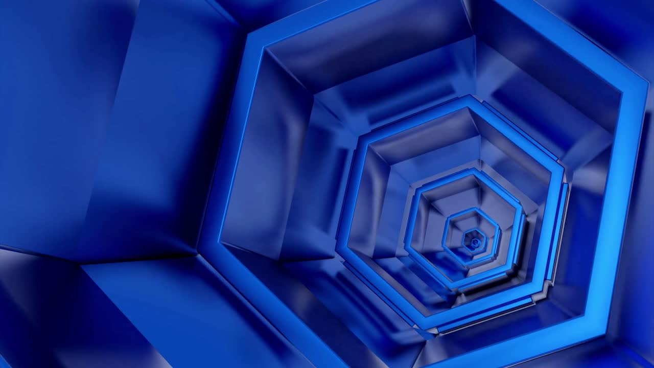 abstrakcyjny niebieski sześciokątny wzór tunelu