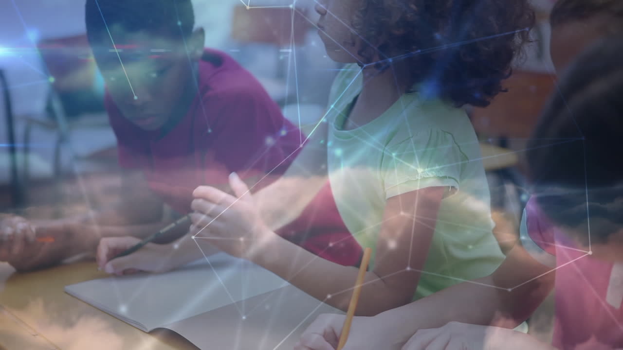 animación de la red de conexiones a través de la escritura de los escolares