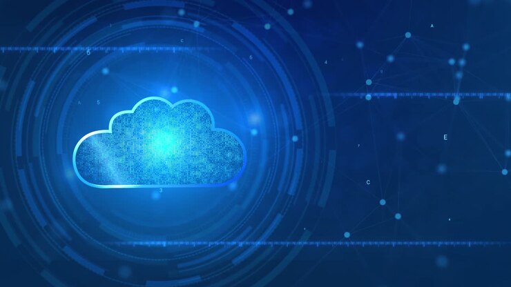 4K Loop Cloud computing cloud services IOT big data Analysis Cybersecurity Background