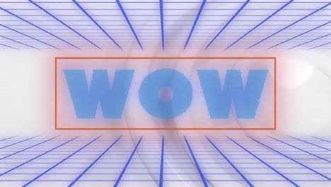 Animation-Von-Wow-Text-Mit-Blauen-Linien-über-Kreisen-Auf-Weißem-Hintergrund