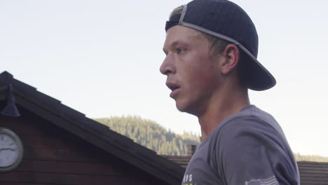 close up shot of professional runner face during a training marathon 5k run in 4k shot in slow motion