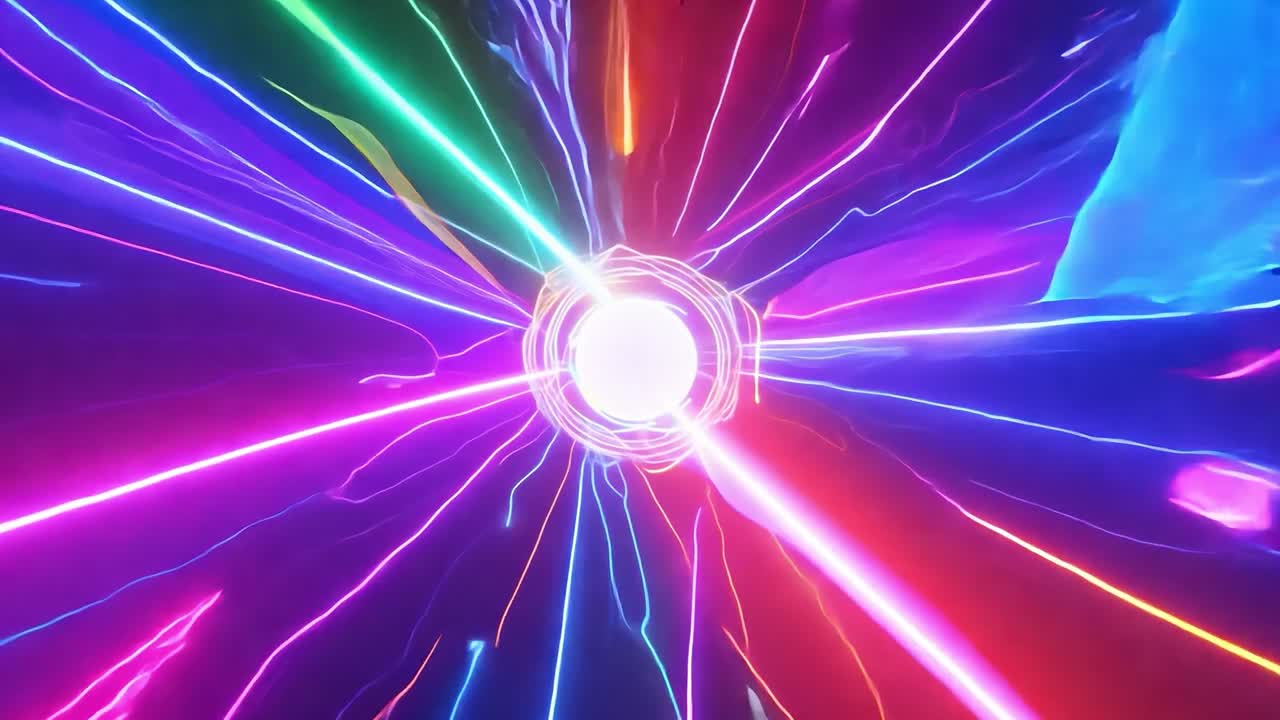 túnel de luces de neón abstractas