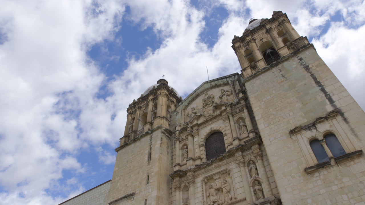 Church of Santo Domingo de Guzmán in Oaxaca Mexico Low Angle Looking Up