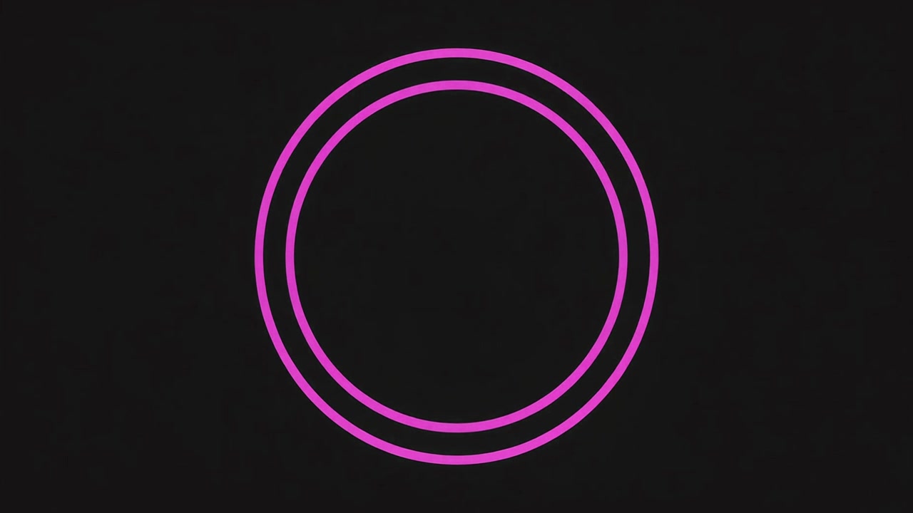 Cerchi concentrici rosa animati su sfondo scuro