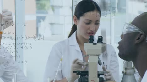 group of scientist studying together and conducting research