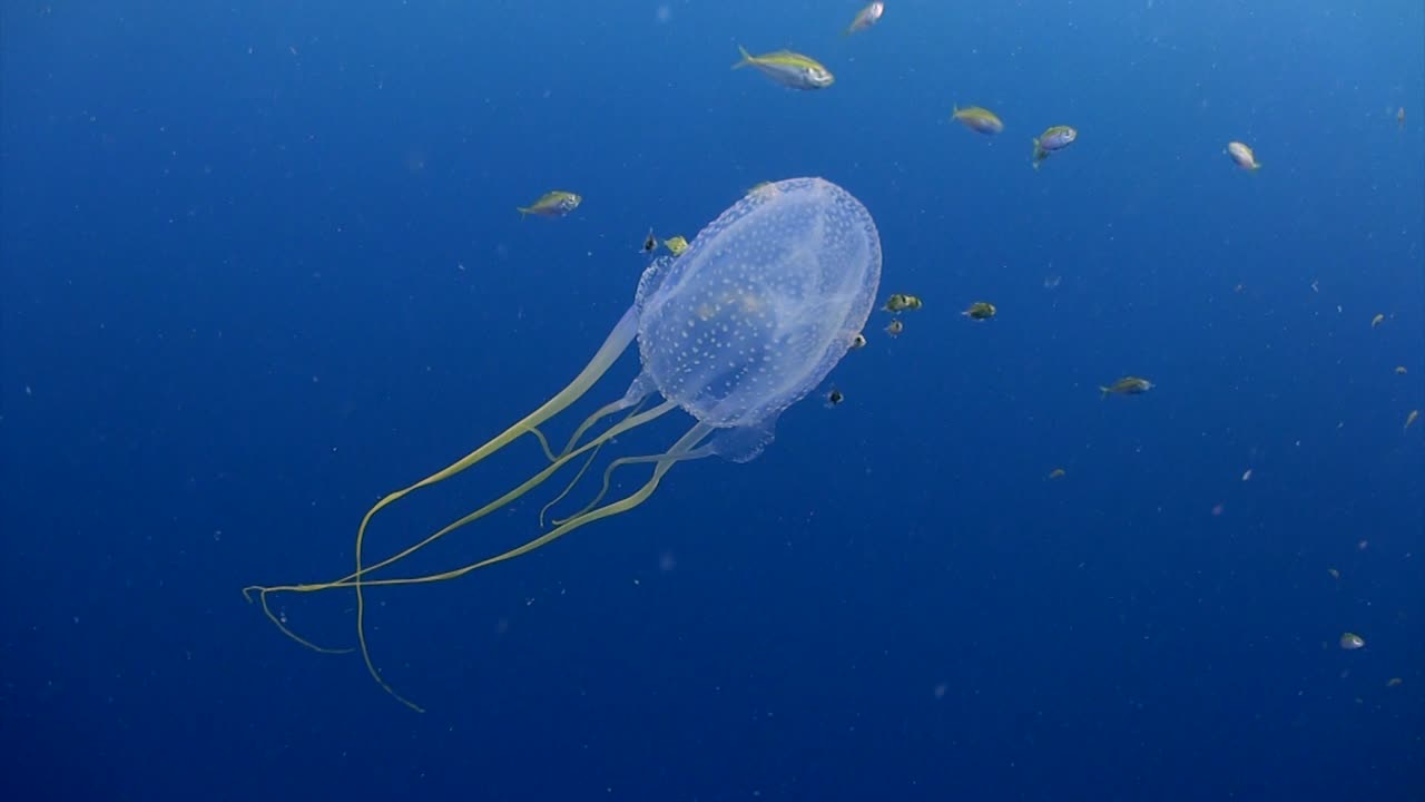 물고기와 코 타오에서 상자 해파리