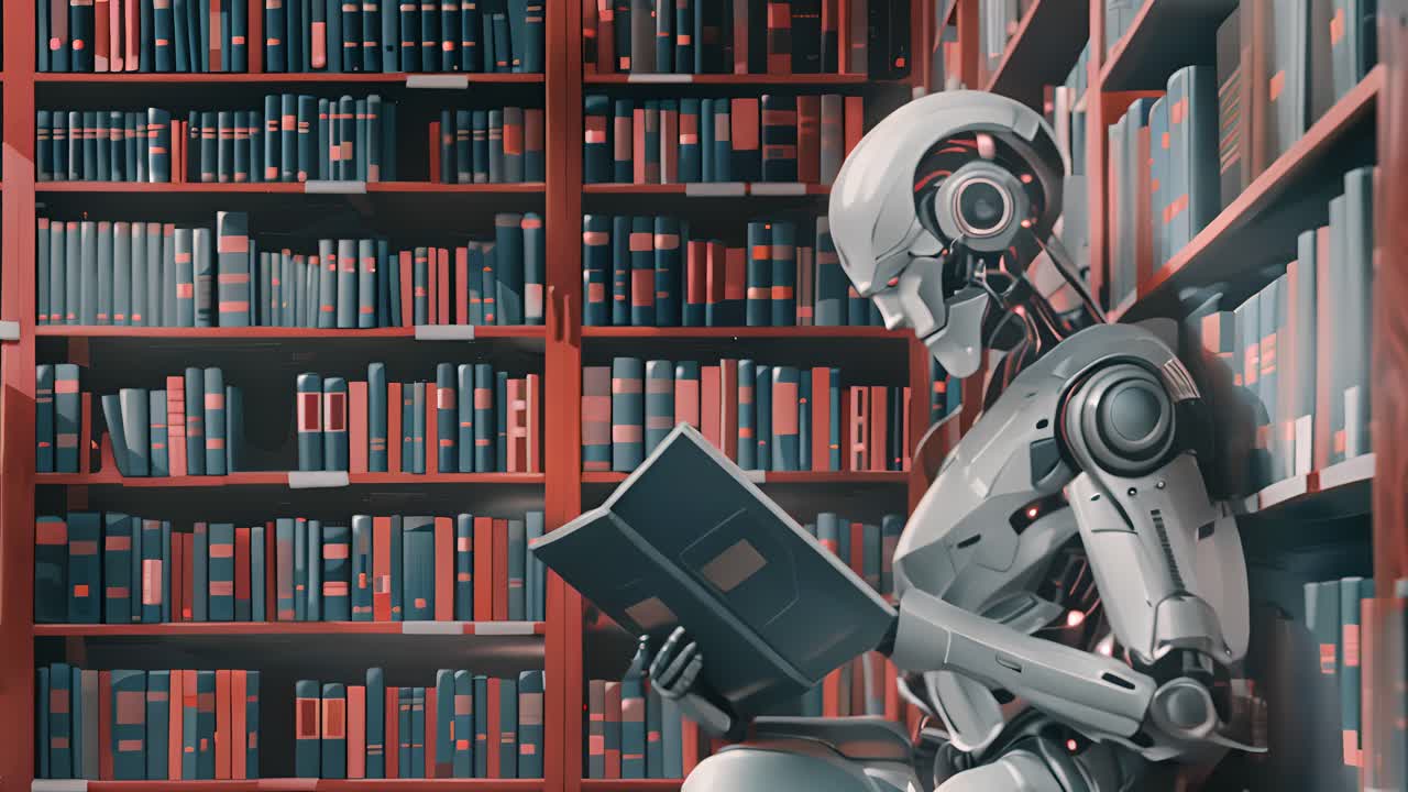 Robot Reading in a Library