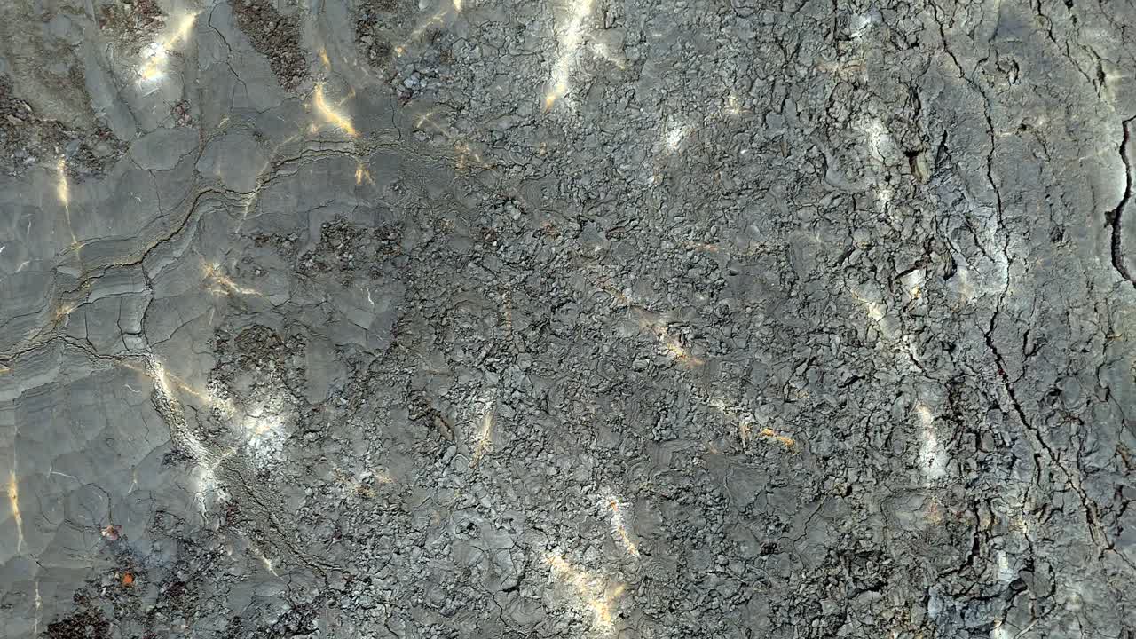 drone top down above solidified lava in Langihryggur Iceland active volcano