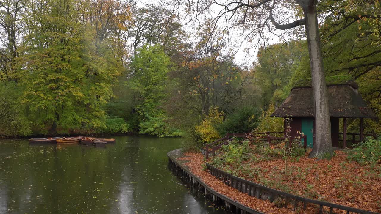 Fall scene at Bürgerpark in Bremen, Germany