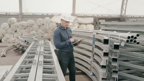 construction site inspection with tablet