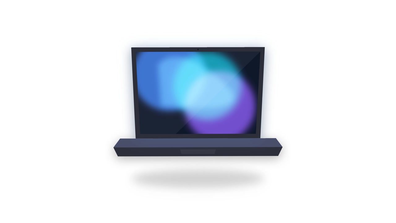 Icona animata di computer portatile su sfondo bianco