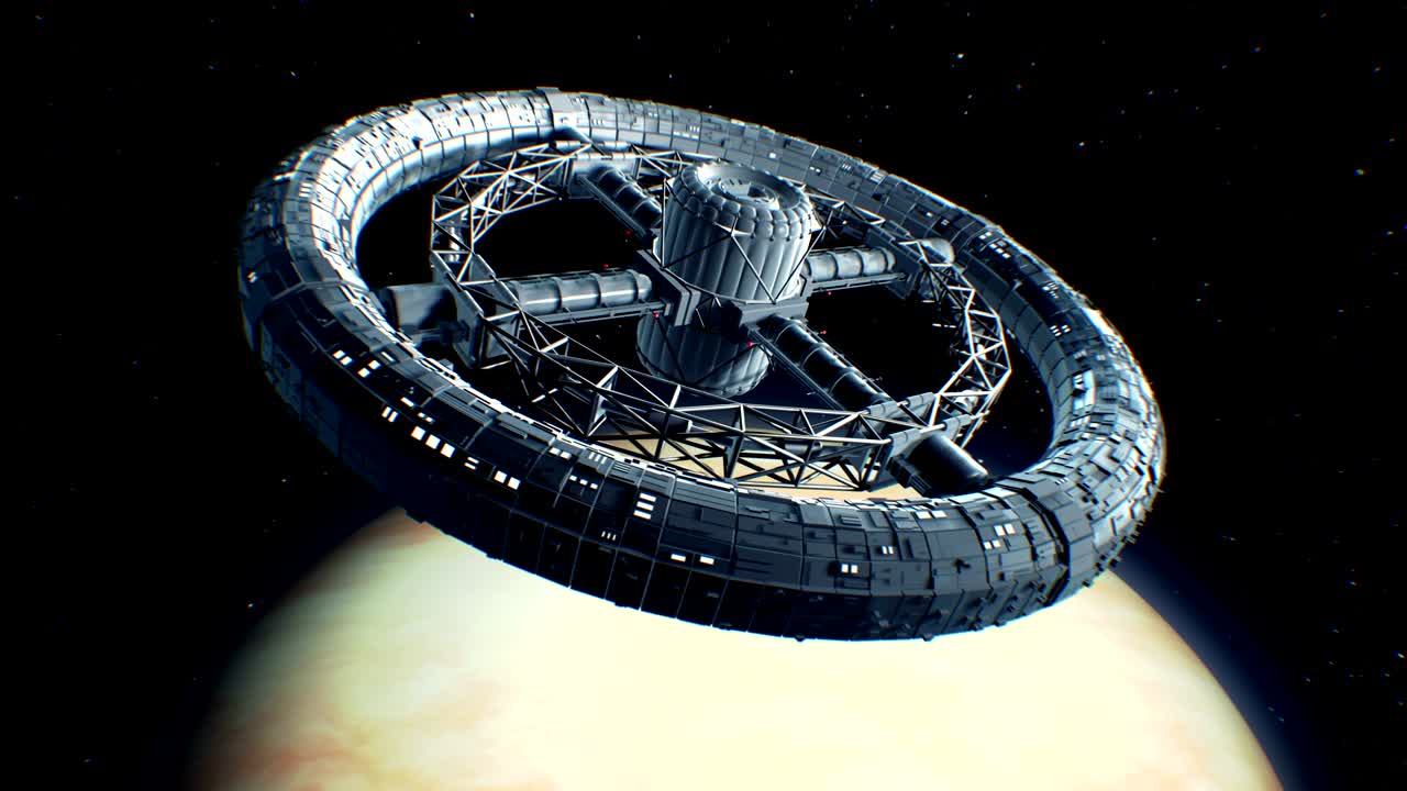 torus gigante de ciencia ficción en el fondo de venus
