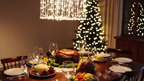 decoración de la mesa para la cena de navidad
