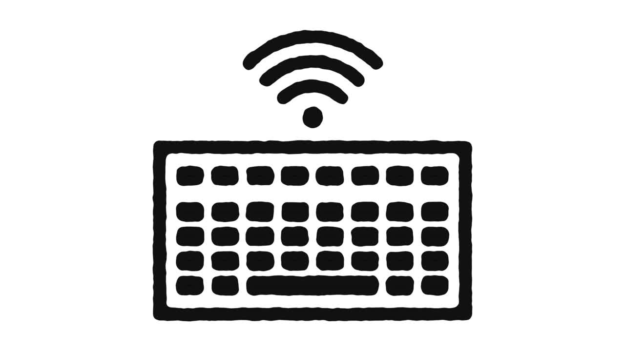 Wireless Device Icon Animation Footage & Alpha Channel