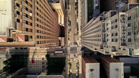 aerial view of a city intersection