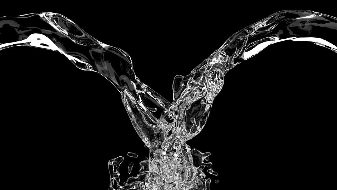 Water splash on black 4k