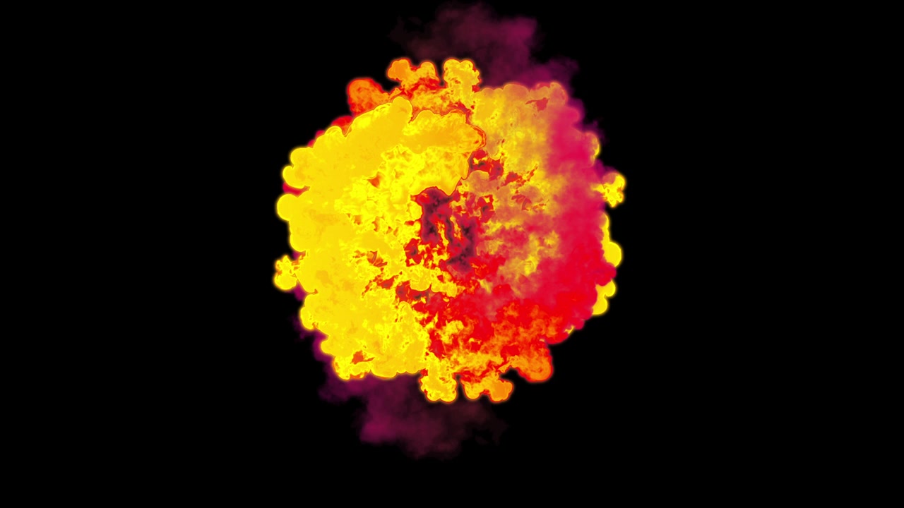 Abstract Fire Explosion Ring Effect on Black Background