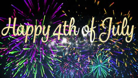 happy 4th of july greeting and fireworks