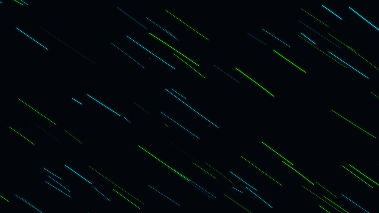 Sfondo animato astratto con strisce di luce diagonali verdi e blu