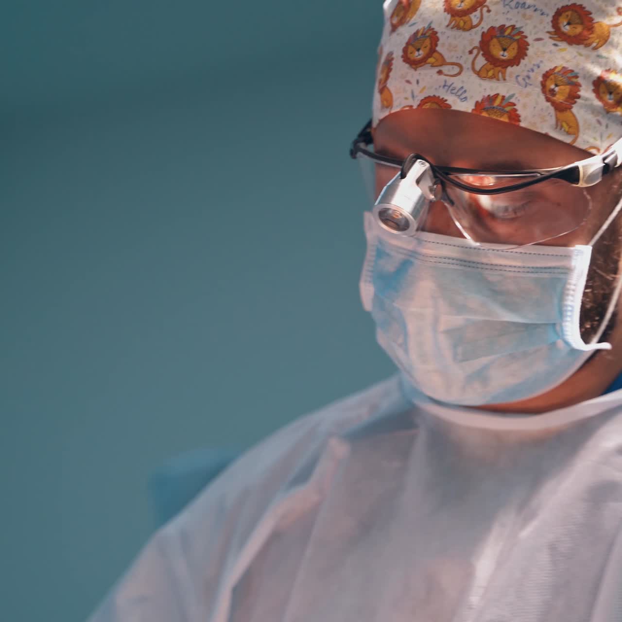 Professional doctors in medical uniform making an operation. Process of operation by neurosurgeons. Close-up.