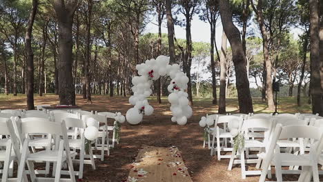 romantic outdoor wedding ceremony in a forest