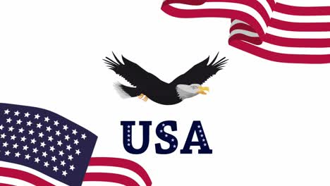 bandiere degli stati uniti d'america e l'aquila che vola