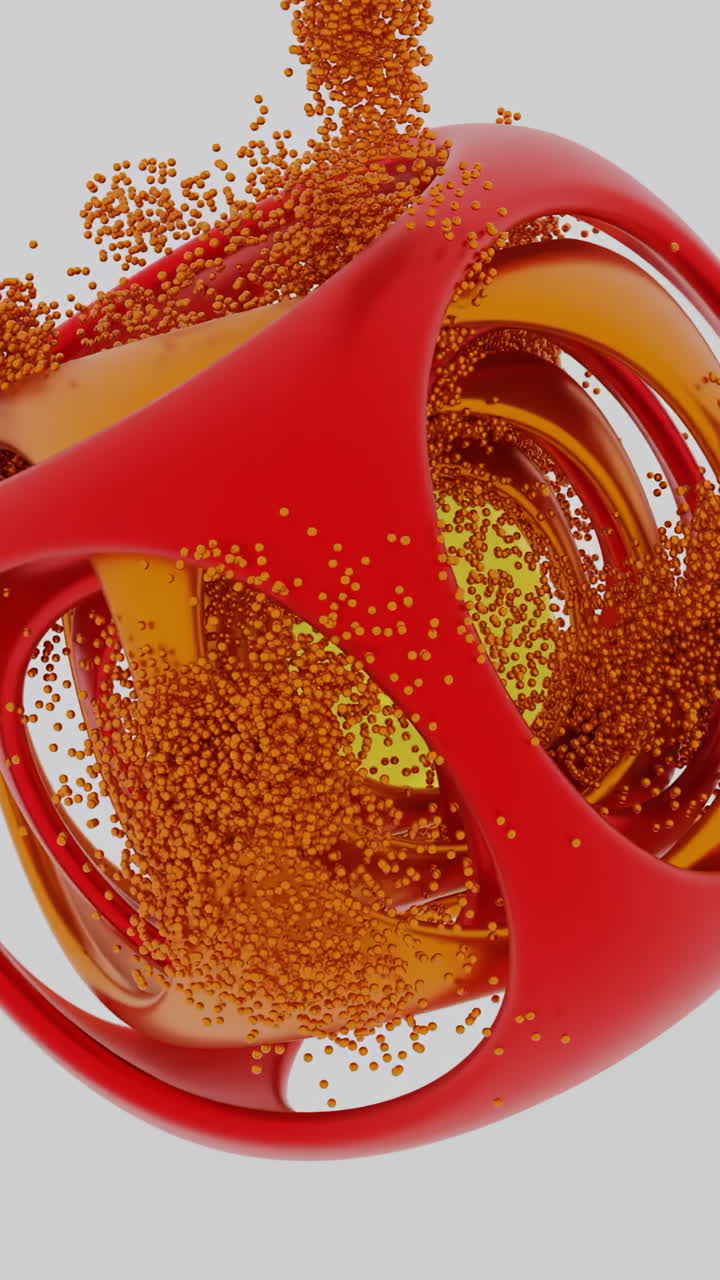 추상적인 기하학적 모양과 떨어지는 입자