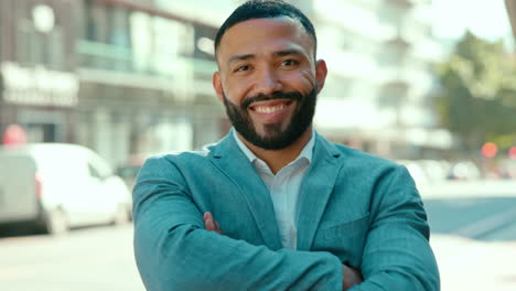 Business-man,-face-smile-and-arms-crossed