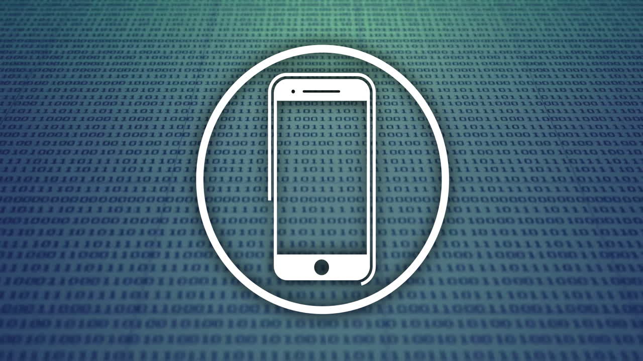 스마트폰 아이콘을 통해 데이터 처리의 애니메이션