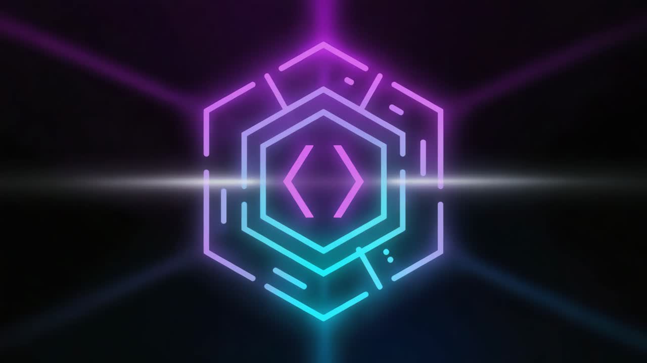 Neon Coding Hexagon