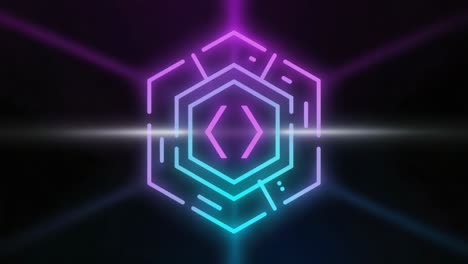 neon coding hexagon