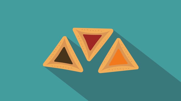Purim holiday hamantash flat design animation icon