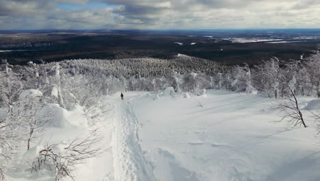 snowy mountain hike