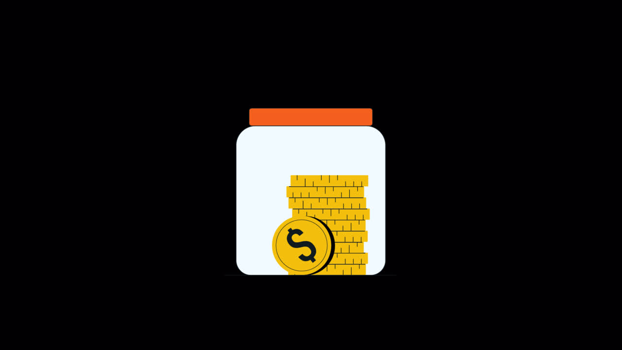 Animated Illustration of Money Saving in a Jar