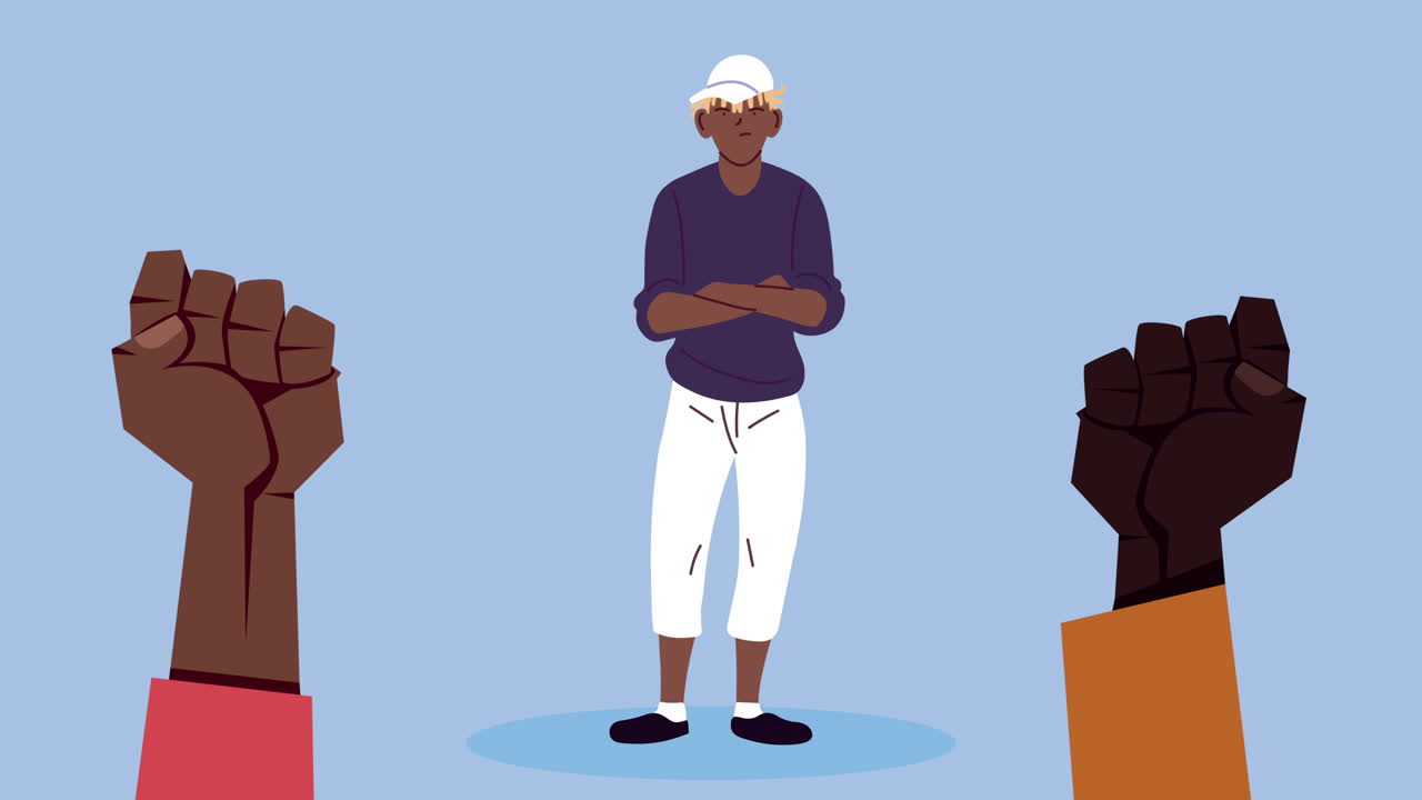 hombre negro en la protesta