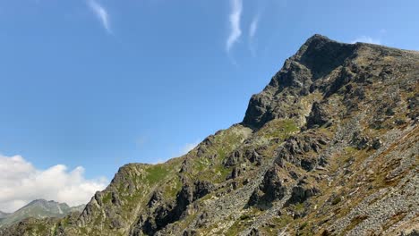 Wonderful-Footage-of-the-Kriváň-Mountain-At-the-High-Tatras-in-Slovakia-With-Cloudly-Blue-Sky-Above---Wide-Shot