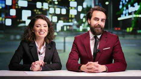 media team hosting night talk show