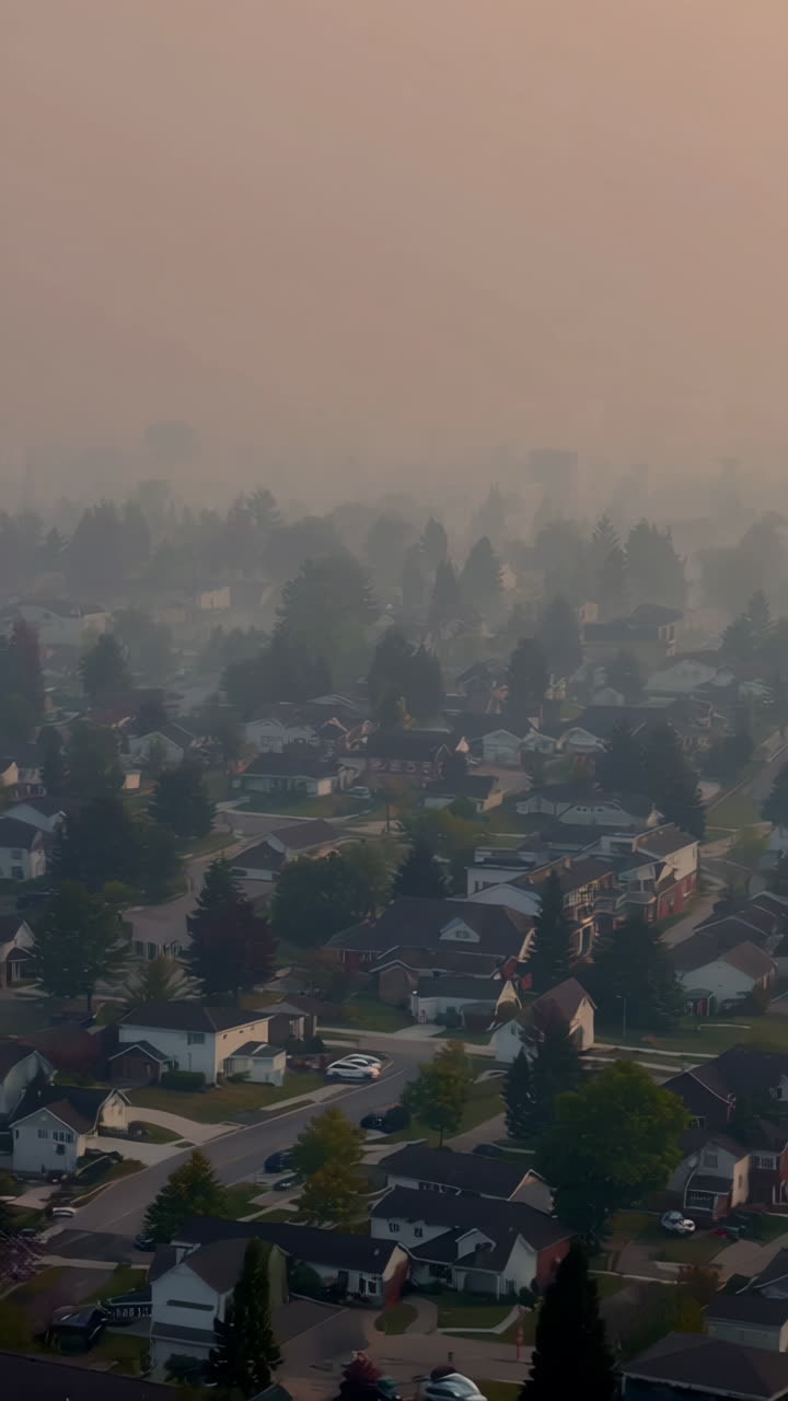 Suburban Area Covered in Smoke