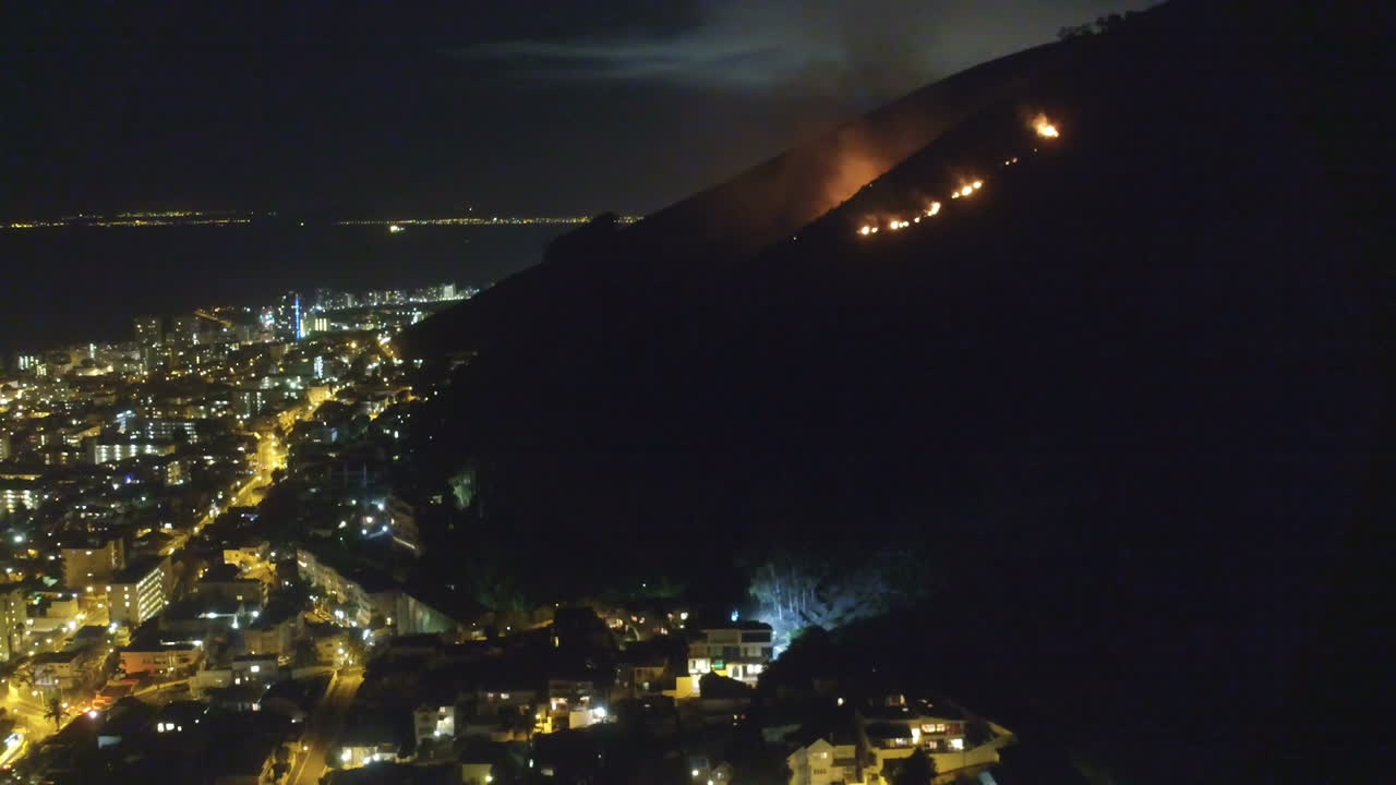 ardiendo cerca de la ciudad