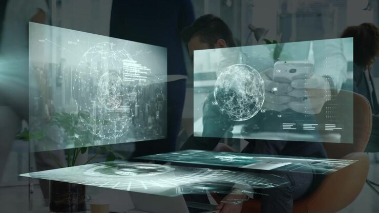 Animation af databehandling over forskellige erhvervsfolk